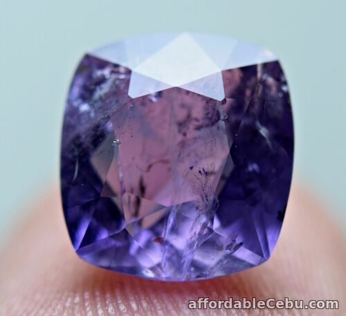 1st picture of RARE 1.50 Carats Natural FLUORESCENT Purple SCAPOLITE 7.5x7.5x3.5mm Afghanistan For Sale in Cebu, Philippines