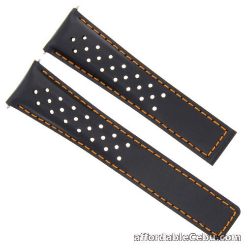 1st picture of 20/16MM LEATHER WATCH BAND STRAP FOR TAG HEUER MONZA WATCH PERFORATED BLACK OS For Sale in Cebu, Philippines