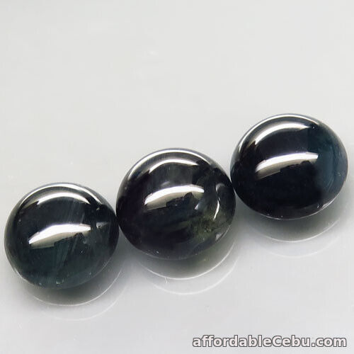 1st picture of 8.67 Carats 3pcs Lot NATURAL Blue SAPPHIRE Loose Round 8.0mm Africa For Sale in Cebu, Philippines