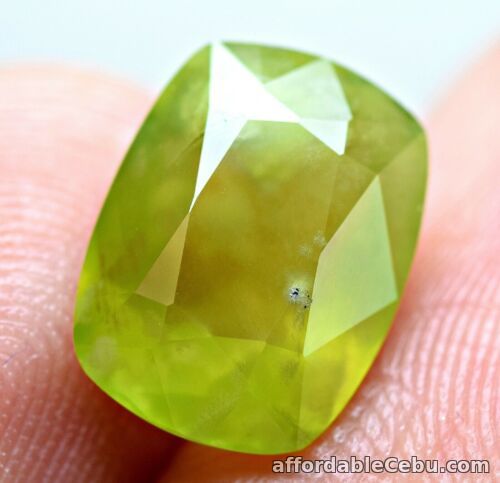 1st picture of 3.20 Carats NATURAL RARE Green GROSSULAR GARNET Pakistan Cushion 10x7.5x4mm For Sale in Cebu, Philippines
