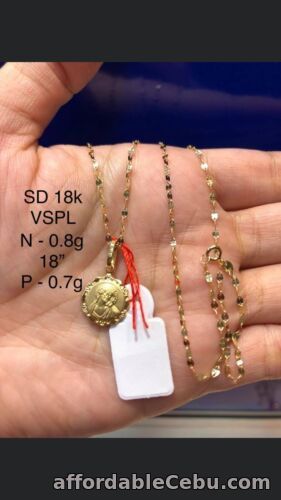 1st picture of GoldNMore: 18 Karat Gold Necklace With Pendant 18 Inches Chain TPZG For Sale in Cebu, Philippines