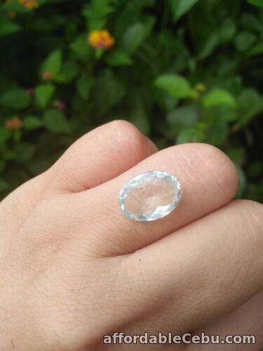 1st picture of 3.65 Carats Unheated Untreated Blue AQUAMARINE 10x9 for Jewelry Setting Oval For Sale in Cebu, Philippines