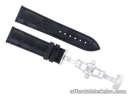 1st picture of 20MM LEATHER WATCH STRAP BAND FOR ROLEX DATEJUST 1603 16030 16233 16234 BLACK For Sale in Cebu, Philippines
