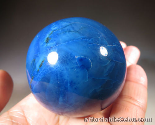 1st picture of 49MM Natural BLUE AGATE QUARTZ Gemstone Sphere Crystal Ball from BRAZIL For Sale in Cebu, Philippines