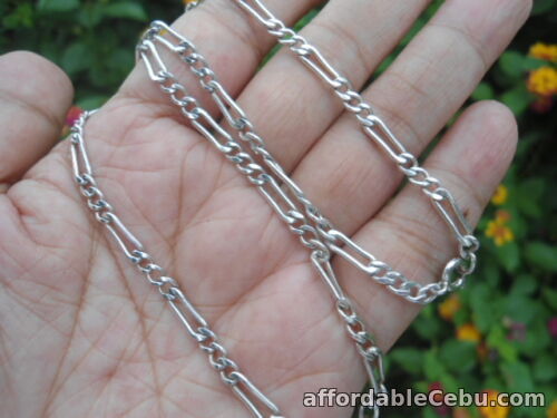 1st picture of Sterling Silver 4.0mm FIGARO CHAIN  8.3g Necklace 16" Mens KIDS For Sale in Cebu, Philippines