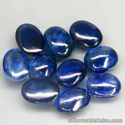 1st picture of 4.78 Carats 5x4-6x4mm 10pcs Lot NATURAL Blue SAPPHIRE Oval Cabochon Polished For Sale in Cebu, Philippines