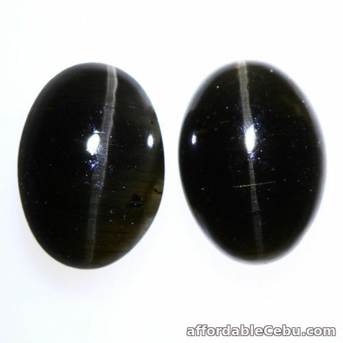 1st picture of 2.135 Carats 2pcs Pair Natural Cat's Eye SILLIMANITE Oval Cabochon 7.1x5.1mm For Sale in Cebu, Philippines