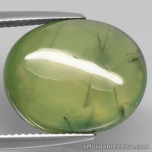 1st picture of 17.41 Carats NATURAL Green PREHNITE 18x14.5x8.6mm Loose MALI Oval Cabochon BIG For Sale in Cebu, Philippines