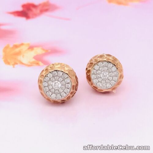 1st picture of 1.95 Carat Face Illusion Diamond Rose Gold Earrings 18k E17 sep For Sale in Cebu, Philippines