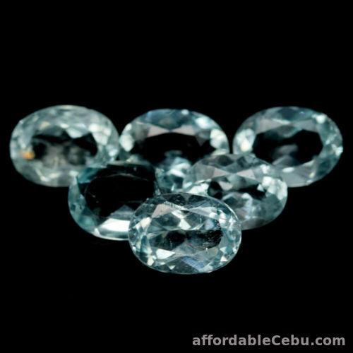 1st picture of 3.77 Carats Natural Sky Blue AQUAMARINE Oval 5.0x7.0 mm 6pcs Brazil For Sale in Cebu, Philippines