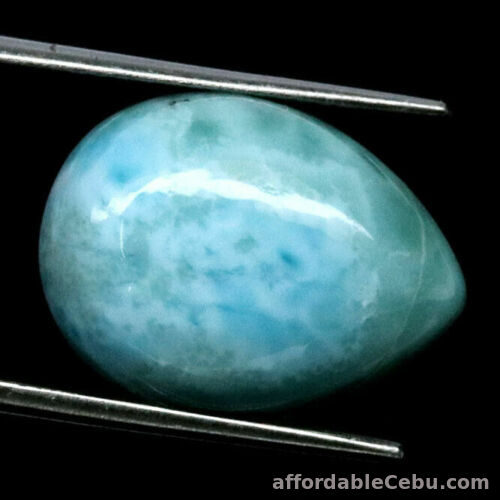 1st picture of 8.86 Carats 12.0x16.0x5.8mm Natural LARIMAR Pear Cabochon Dominican Republic For Sale in Cebu, Philippines