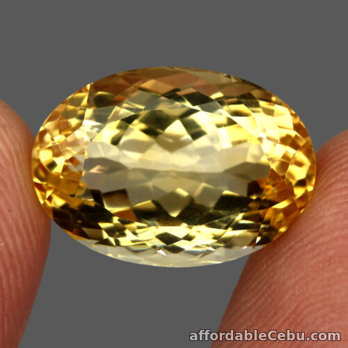 1st picture of 13.21 Carats NATURAL Yellow CITRINE for Setting Oval 13.7x20.4mm Loose For Sale in Cebu, Philippines