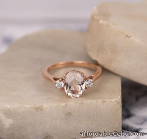 1st picture of SALE‼️1.61 Carat Morganite w/ .20 CTW Diamond Ring 14k Rose Gold R208 sep For Sale in Cebu, Philippines