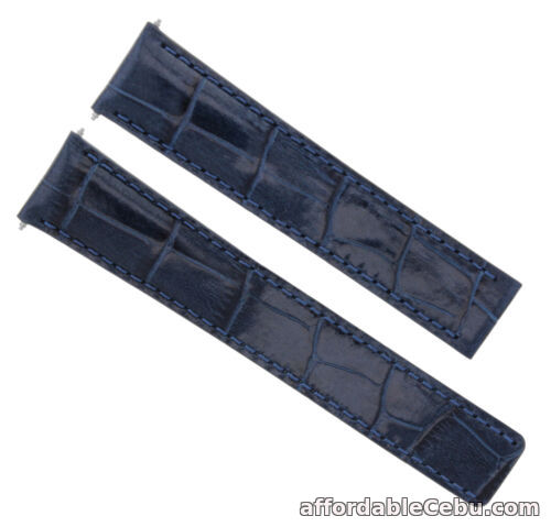 1st picture of 18MM LEATHER WATCH STRAP BAND DEPLOYMENT CLASP FOR TAG HEUER WATCH 18/16  BLUE For Sale in Cebu, Philippines