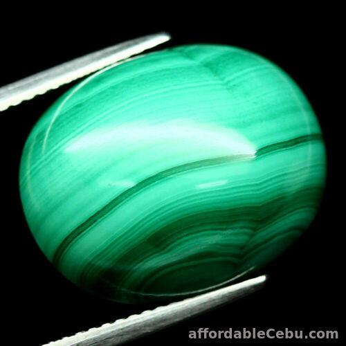 1st picture of 21.85 Carats Natural MALACHITE Oval Cabochon for Jewelry Setting Nice Design For Sale in Cebu, Philippines