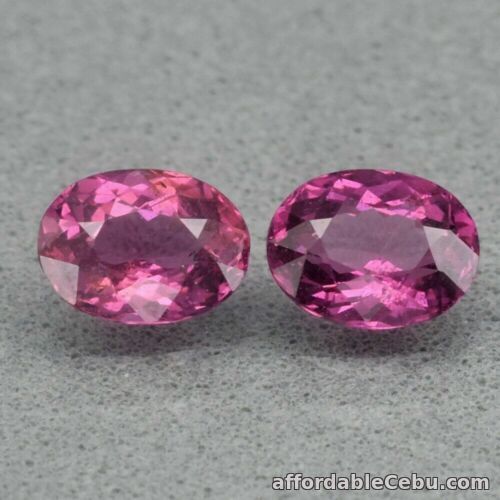 1st picture of 1.09 Carats PAIR 2pcs 5.6x4.0mm Oval NATURAL Pinkish Purple Rhodolite GARNET For Sale in Cebu, Philippines