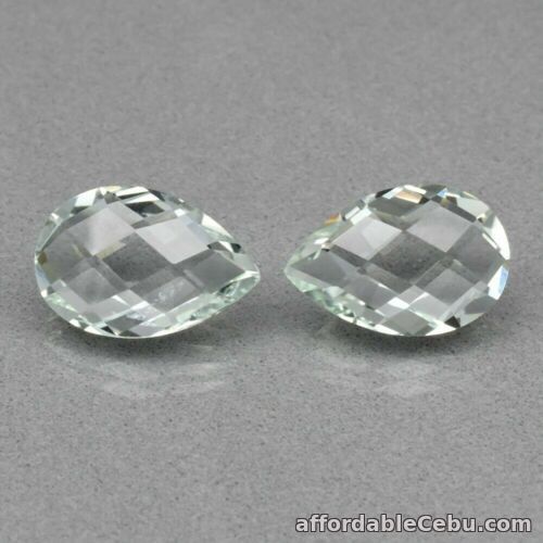 1st picture of 10.72 Carats 2pcs NATURAL Light Green QUARTZ Brazil 15x10mm Earrings Setting For Sale in Cebu, Philippines