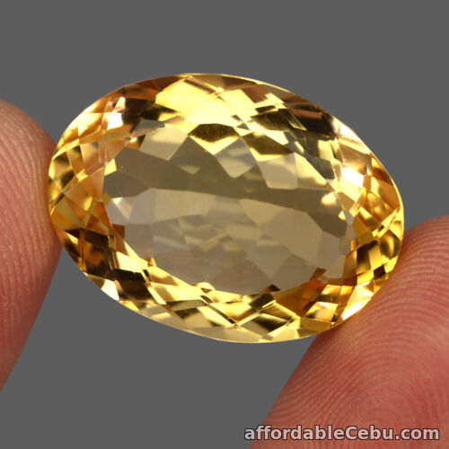 1st picture of 29.90 Carats NATURAL Yellow CITRINE Oval Loose Brazil 15x18x11mm For Sale in Cebu, Philippines