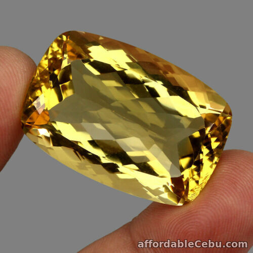 1st picture of 82.64 Carats 36.0x24.0x14.0mm NATURAL Rich Yellow CITRINE Antique Cushion JUMBO For Sale in Cebu, Philippines