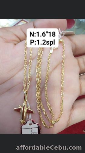 1st picture of GoldNMore: 18 Karat Gold Necklace With Pendant 18 Inches Chain #6 For Sale in Cebu, Philippines