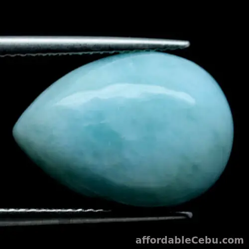 1st picture of 10.48 Carats 13.0x18.2x5.8mm Natural LARIMAR Pear Cabochon Dominican Republic For Sale in Cebu, Philippines