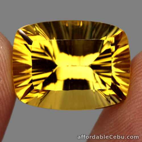 1st picture of 15.26 Carats  NATURAL Rich Yellow CITRINE Antique Concave 18x13x10mm For Sale in Cebu, Philippines