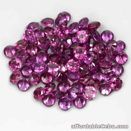 1st picture of 7.24 Carats 3mm 75pcs Lot NATURAL Rhodolite GARNET Purplish Round Malawi For Sale in Cebu, Philippines