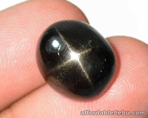 1st picture of 13.0 Carats RARE Black STAR DIOPSIDE 14x12x8mm Loose INDIA Oval Cab Untreated For Sale in Cebu, Philippines
