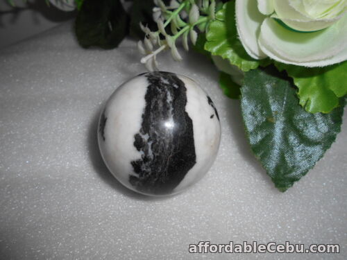 1st picture of 50MM Black ZEBRA JASPER Quartz Crystal Sphere Ball from Australia FREE STAND For Sale in Cebu, Philippines