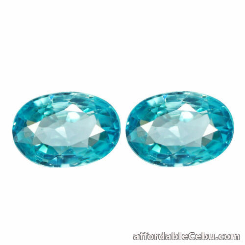 1st picture of 2.24 TCW IF 2pcs Natural Blue ZIRCON for Jewelry Setting Oval Cut 7.0x5.0mm For Sale in Cebu, Philippines