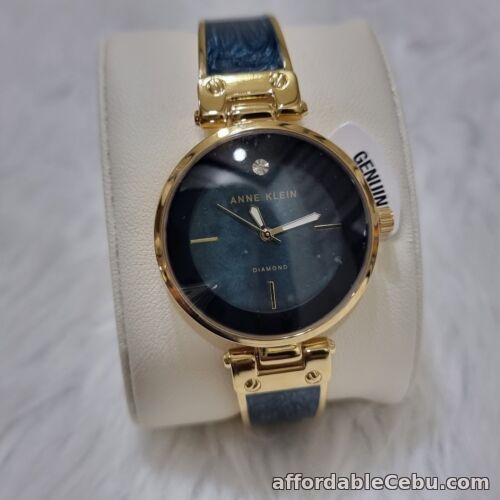 1st picture of Anne Klein AK/2512NVGB Women's Genuine Diamond Dial Bangle Watch gold tone For Sale in Cebu, Philippines