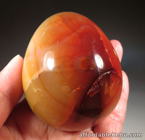 1st picture of 2.4" Red Carnelian Geode Crystal Gemstone Egg from Madagascar For Sale in Cebu, Philippines