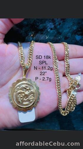 1st picture of GoldNMore: 18 Karat Gold Necklace With Pendant 22 Inches Chain NEP#4 For Sale in Cebu, Philippines