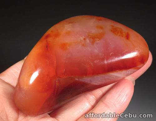 1st picture of 2.9" Natural CARNELIAN Gemstone Freeform Polished Palm from Madagascar For Sale in Cebu, Philippines