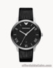 Emporio Armani Men's Three-Hand Black Leather Watch