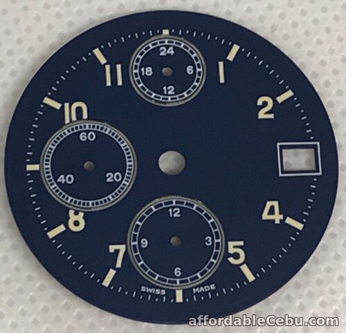 1st picture of Unbranded chronograph Watch Dial Part -Night Glow Numbers- 30mm -Swiss Made-#927 For Sale in Cebu, Philippines