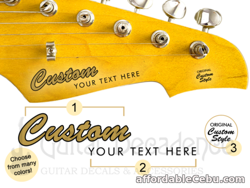 1st picture of Custom Classic Two-Line Guitar Headstock Waterslide Decals For Sale in Cebu, Philippines