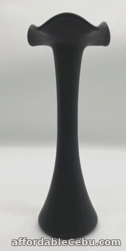 1st picture of Black Satin Glass Flower Bud Vase Tiffin Perhaps Vintage Art Deco Style For Sale in Cebu, Philippines