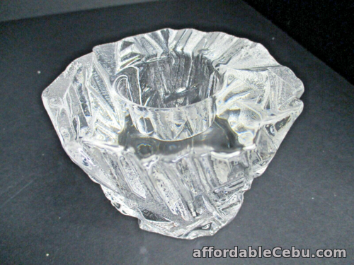 1st picture of Orrefors Sweden Crystal "Ice" Votive Candle Holder Design Martti Rytkonen For Sale in Cebu, Philippines