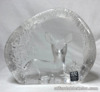 Mats Jonasson Intaglio Lead Glass Paperweight Deer Sculpture Swedish Signed 3283
