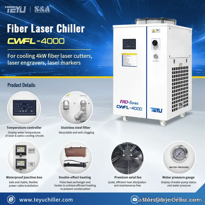 1st picture of TEYU CWFL-4000 Industrial Laser Chiller for 4000W Fiber Laser Cutter Engraver Marker For Sale in Cebu, Philippines
