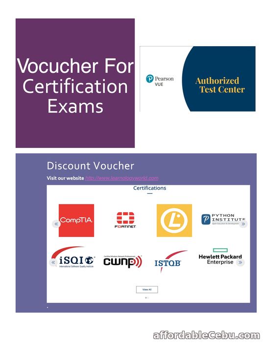 1st picture of 60% Discount Voucher for Certification Exam For Sale in Cebu, Philippines
