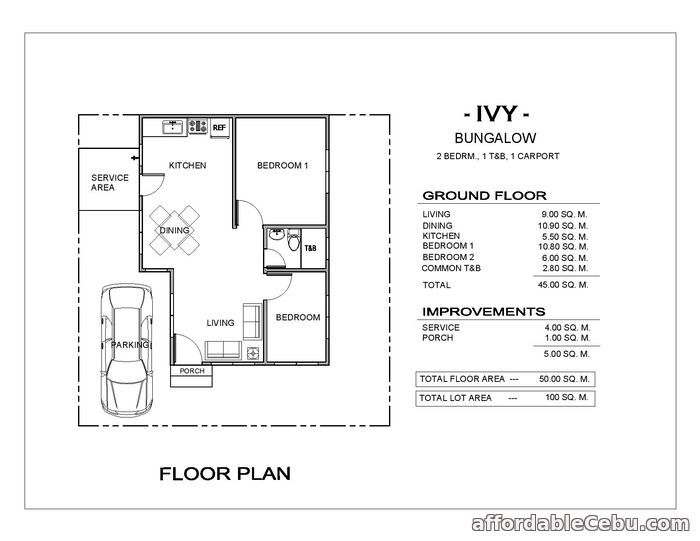 2nd picture of SIERRA POINT  HOUSE AND LOT FOR SALE IN MINGLANILLA, CEBU  READY TO MOVE IN  - READY FOR OCCUPANCY IVY MODEL - BUNGALOW Lot Area: 118 sqm F For Sale in Cebu, Philippines