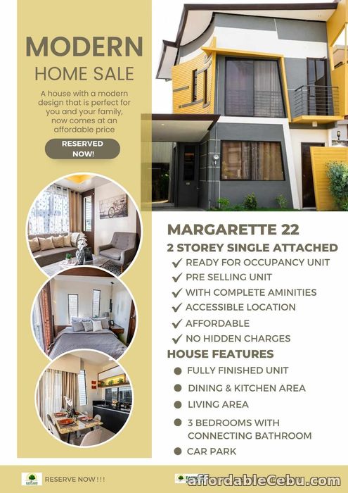 2nd picture of EASTLAND ESTATE SUBDIVISION(Yati,Liloan) MARGARETTE MODEL  - 2-storey Single attached - Lot area: 73 - 183 sqm - Floor area : 83 sqm TOTAL C For Sale in Cebu, Philippines