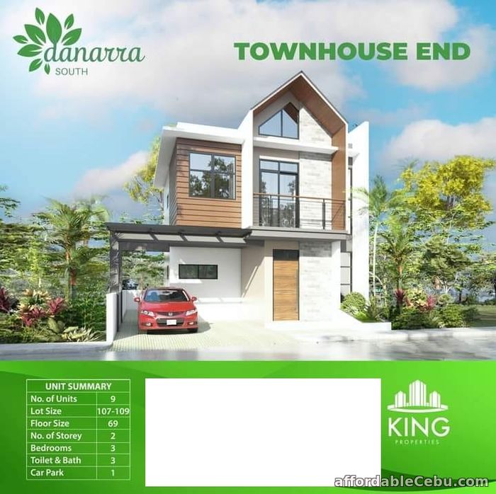 1st picture of DANARRA SOUTH 2 STOREY TOWNHOUSE END LIMITED UNITS ONLY - 9 ONLY  LOT SIZE - 107 SQM - 109 SQM FLOOR AREA - 69 SQM 2 STOREY BEDROOMS - 3 TOI For Sale in Cebu, Philippines