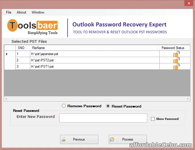 1st picture of ToolsBaer PST Password Recovery program For Sale in Cebu, Philippines