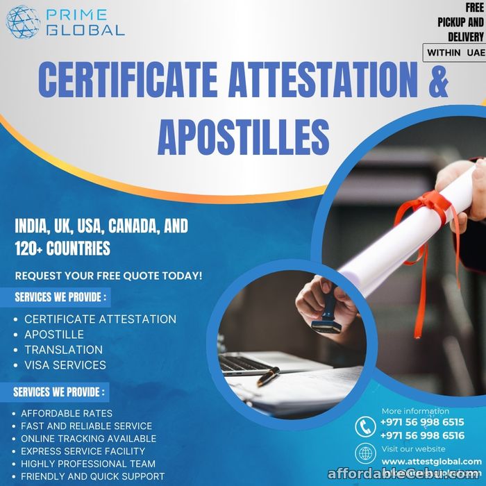 1st picture of All Types of Certificate Attestation services in the Abu Dhabi, Dubai and UAE Offer in Cebu, Philippines
