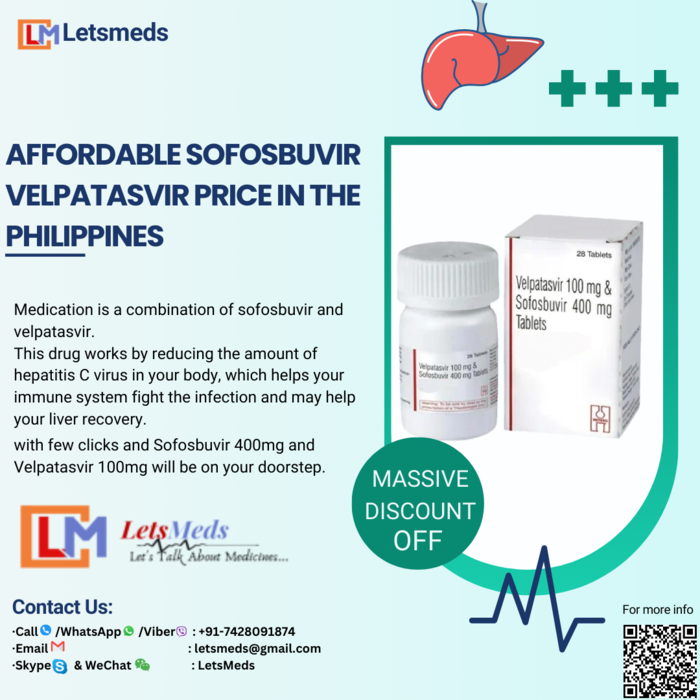 1st picture of Get Affordable Sofosbuvir Velpatasvir 400 100 mg Online with LetsMeds For Sale in Cebu, Philippines