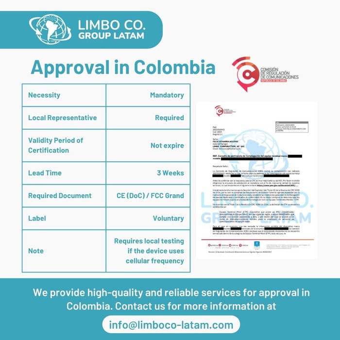 1st picture of Type Approval in Colombia For Sale in Cebu, Philippines