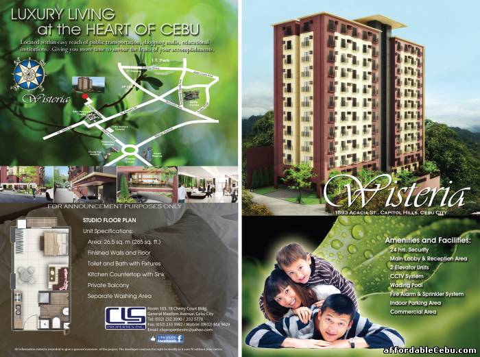 1st picture of Wisteria Condominium for only Php 8,793.06/monthly For Sale in Cebu, Philippines